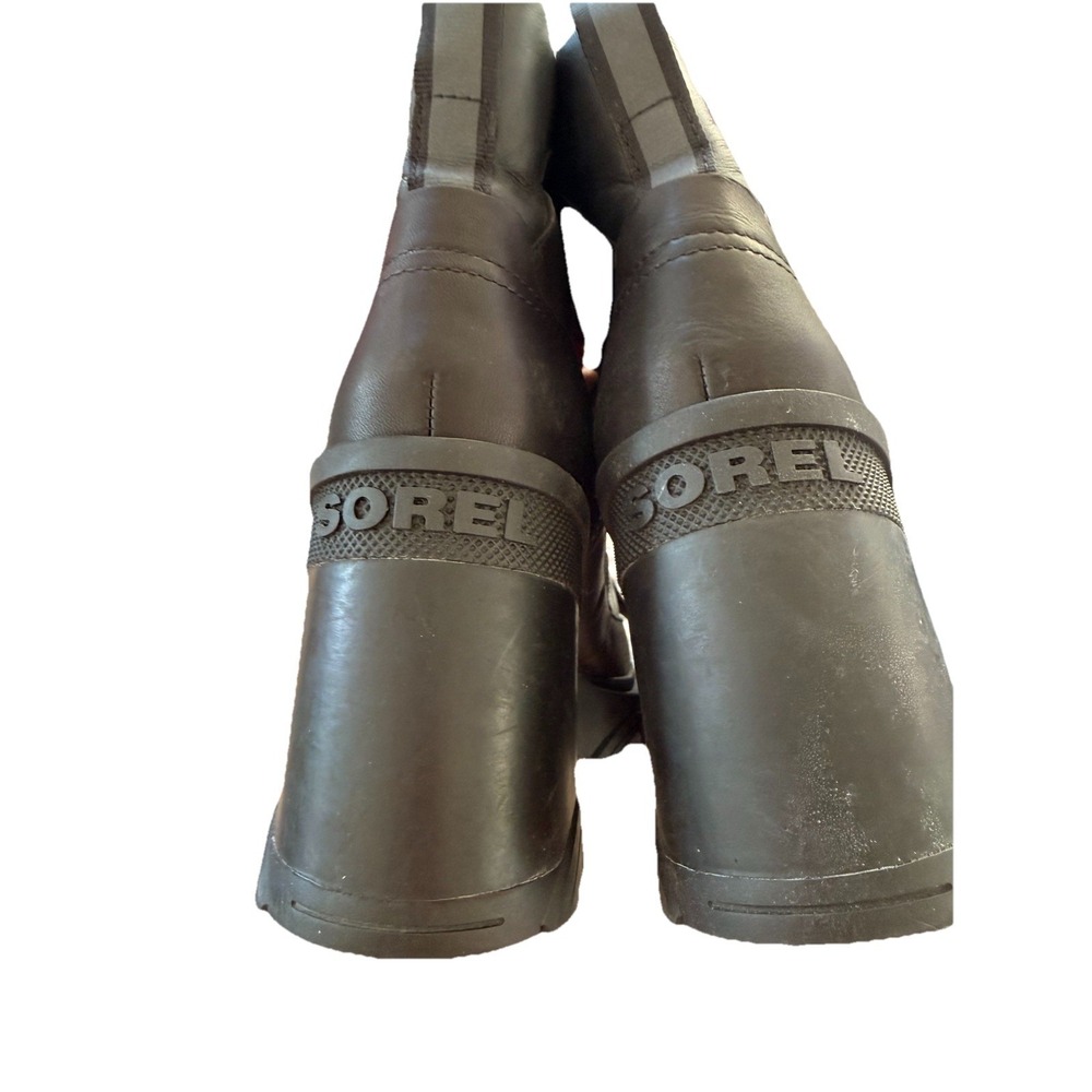 Sorel Women's Brex Ankle Chunky Heel Lug Sole Waterproof Booties Shoes Black 11 - Picture 5 of 6